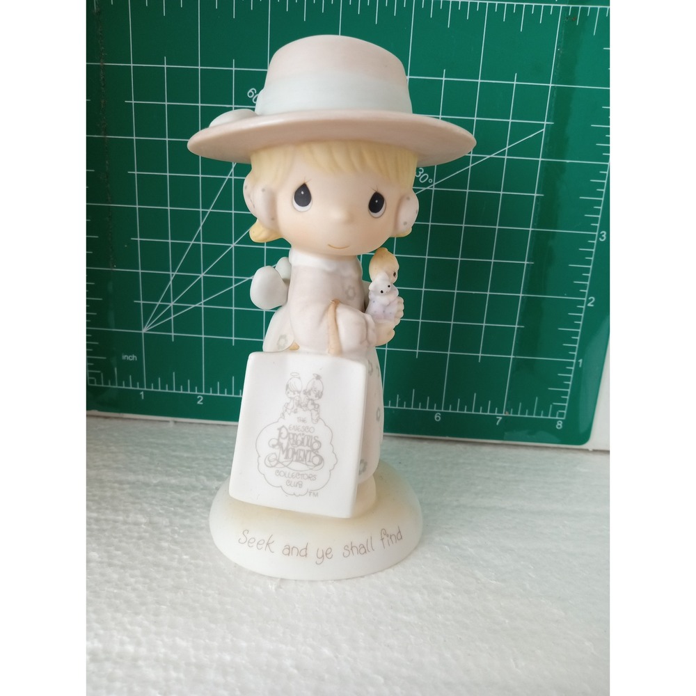 Precious‎ Moments Seek and Ye Shall Find Figurine 1984 Enesco Girl Hat